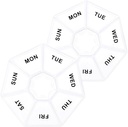 Sibba 7 dagen pil Organisator, 2 stuks Medicine pil Box, Dagelijkse pil houder, Portable Travel pil Container houder voor Pocket of Purse, Geneeskunde Planner voor Vitaminen Visolie, Supplementen(Clear)