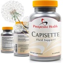 Ondersteuning voor waterretentie van Capisette - vermindert gezwollen voeten, enkels en benen - verminderen Zwelling en vochtretentie van Edema. Omvat: Kalium, Paardenbloemwortel, & Meer-dieetsupplement (60 capsules)