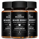 Live Bearded Beard Boost - Baardgroei Vitaminen voor mannen met biotine, collageen, Silica, Fo-Ti Root - Gezichtsgroei voor mannen, Made in The USA 90-Day Supply