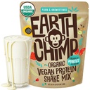 EarthChimp Organic Vegan Protein Powder - with Probiotics - Non GMO, Dairy Free, Non Whey, Plant Based Protein Powder for Women and Men, Gluten Free - 52 Servings, 64 Oz (Plain & Unsweeted)