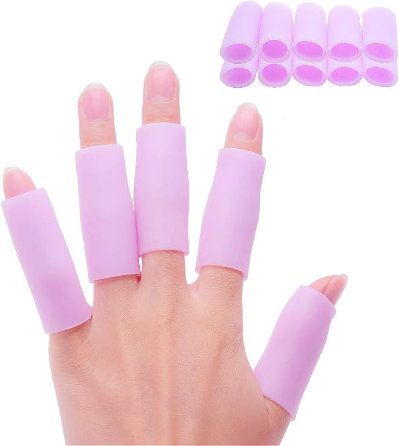 Povihome 10 Pack Finger Sleeve Protector Silicone Duim Beschermer voor Artritis Basketbal Mallet Finger Trigger Corn Blister