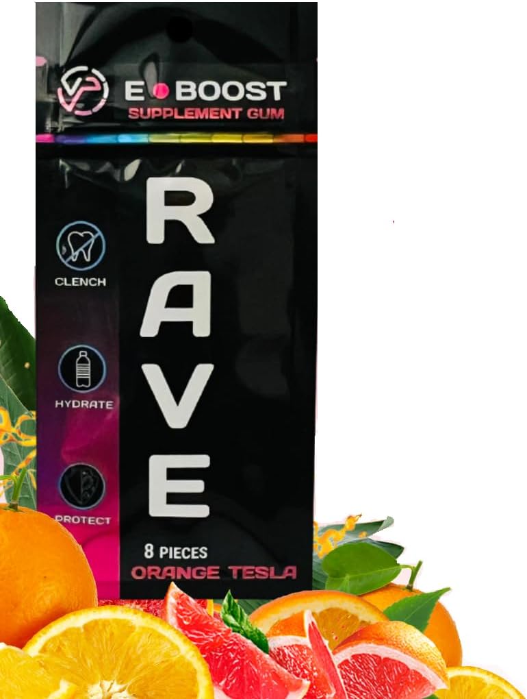 VitaPLUR E-Boost Gum, 10 Pack, Rave Supplement, Festival Wellness, Magnesium, Rave Vitaminen, Rave Gear, Antioxidanten & Elektrolyten, 5-HTP Vrij! Adderall Comedown