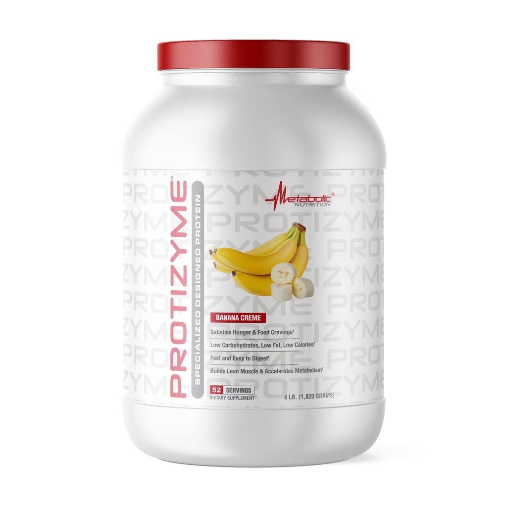 Metabole Voeding, Protizyme, 100% Wei Proteïne Poeder, Hoog Proteïne, Lage Carb, Lage Vet Wei Proteïne, Digestieve Enzymen, 24 Essentiële Vitaminen en Mineralen, 4 Pond (52 ser)