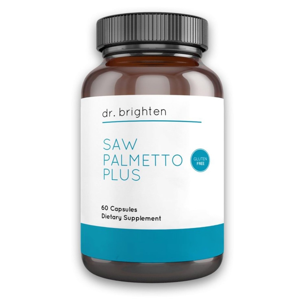 Dr. Brighten Saw Palmetto Plus - Natuurlijke Dieetsupplement voor vrouwen - PCOS Ondersteuning om haarverlies te voorkomen Acne Olieachtige huid