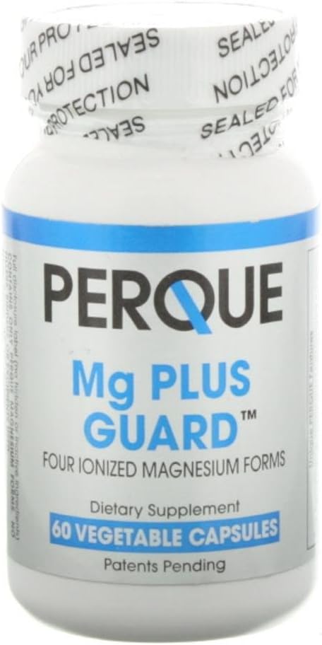 PERQUE Mg Plus Guard Magnesium - High-Absorption Magnesium Supplement with Glycinate, Ascorbate & Citrate - Supports Heart and Metabolic Function - Non-GMO, Gluten-Free -60 Vegetable Capsules