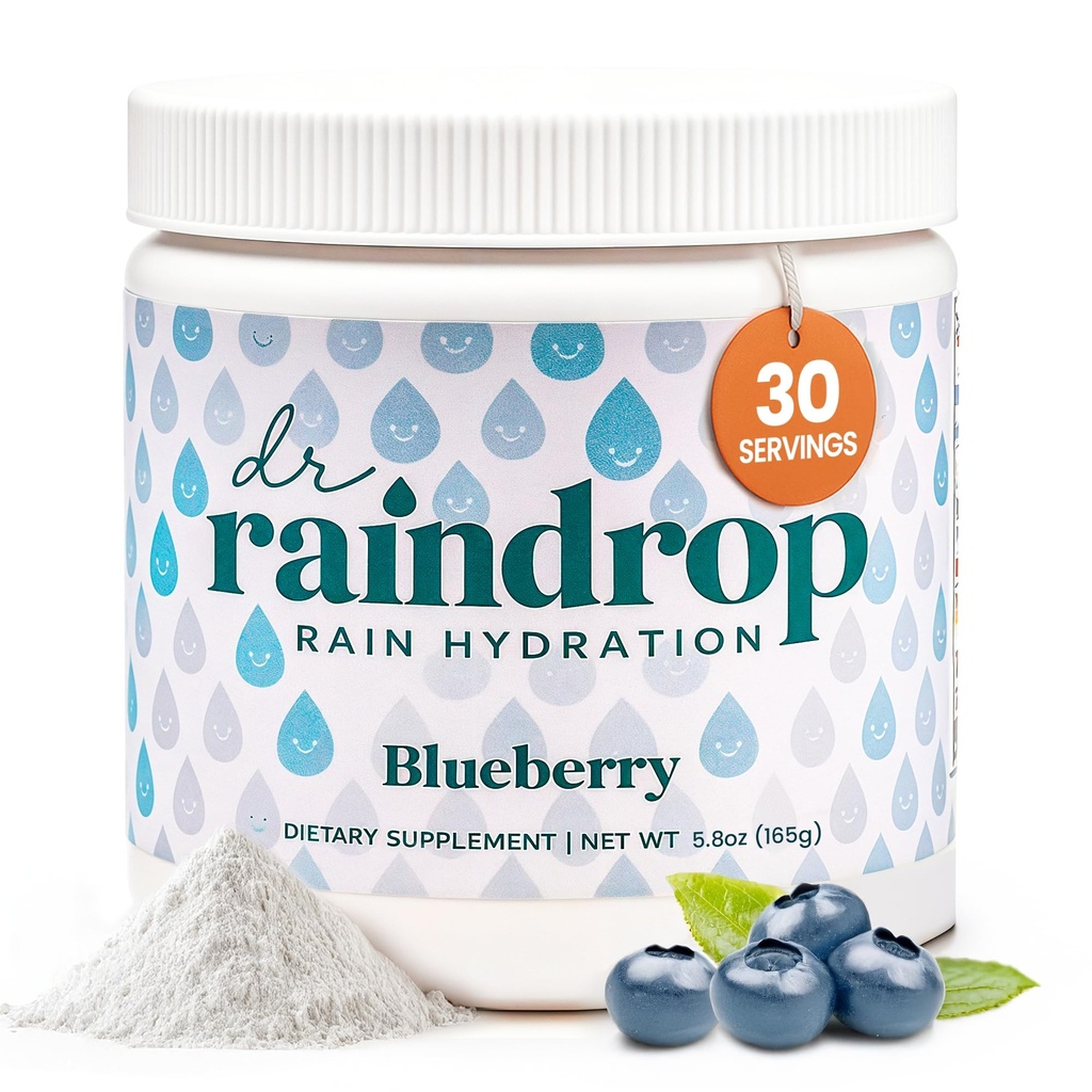 Electrolytes Powder, Blueberry Flavor- No Added Sugar Hydration Drink Mix- Gluten Free with Potassium Citrate- Sports Hydration