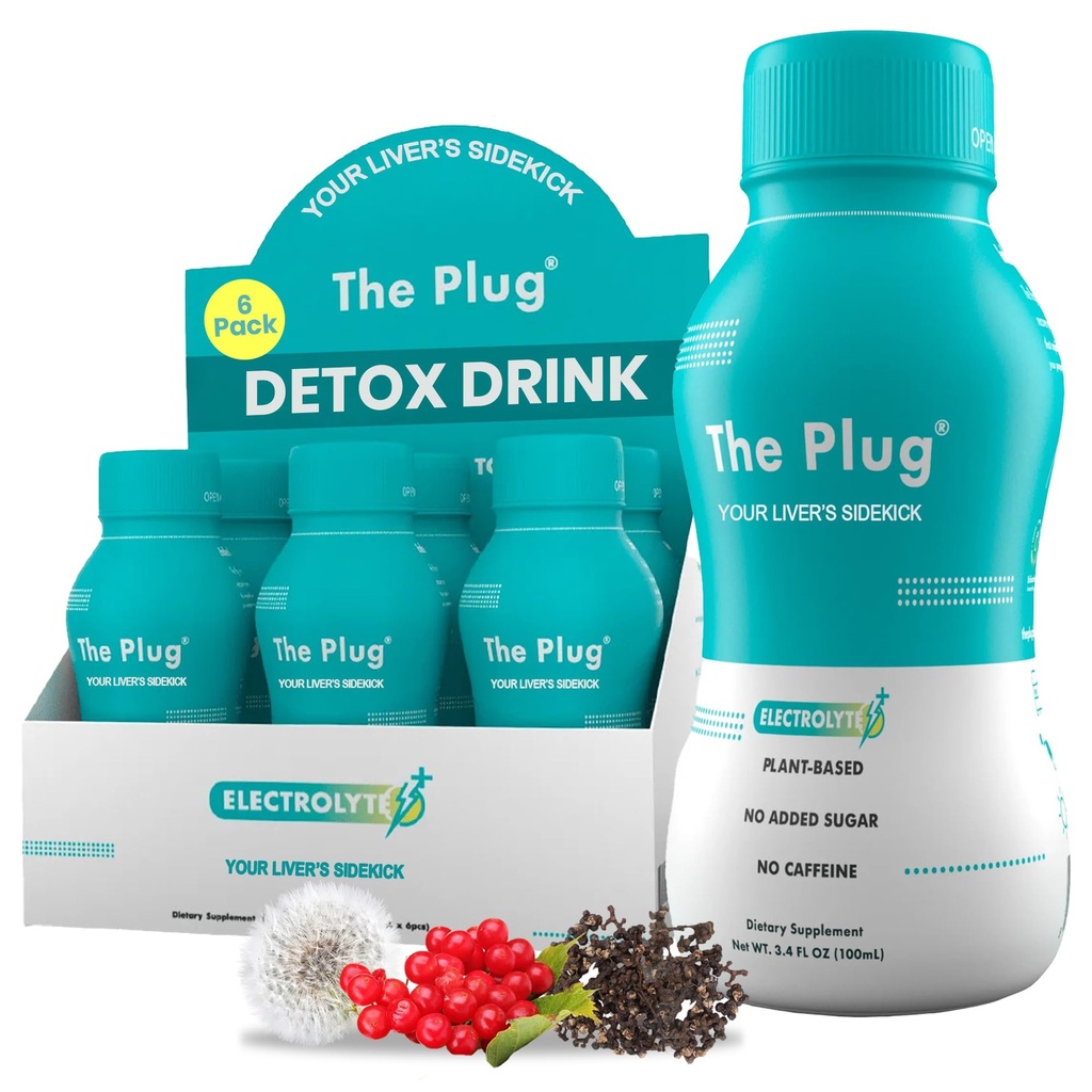 The Plug Liver Cleanse Detox & Repair Drink - Plant Based Herbal Electrolyte Drink pour le soutien et la santé du foie, Bloating Relief, Restauration Antioxydants et Minéraux.