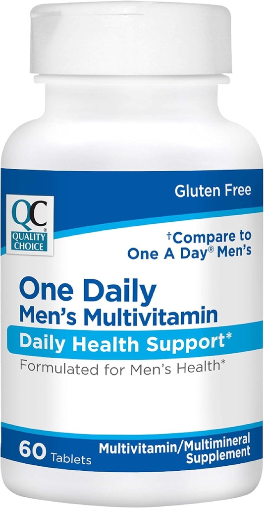Quality Choice Mens One Daily Multivitamine with Vitamins A C D E B (1, 2, & 6) and Mineral Supplements in 60 Telflessen