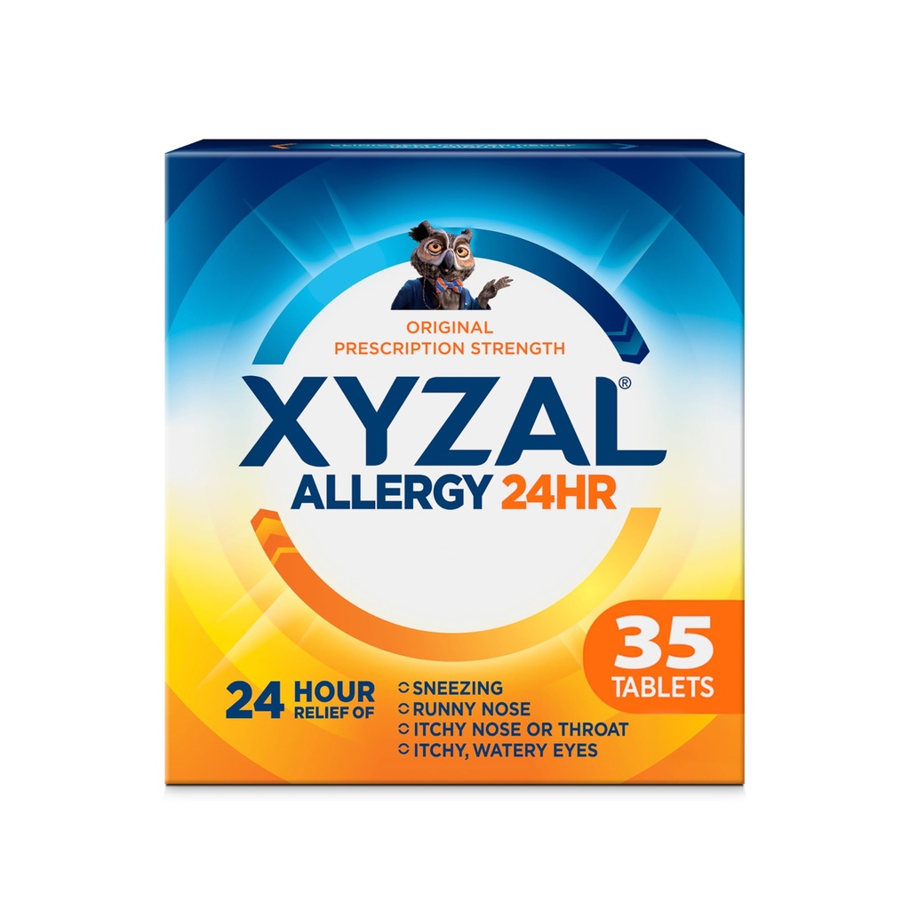 Xyzal 24 heures contre les allergies, antihistaminique, comprimés de dichlorhydrate de Levocetirizine, 5 mg, 35 Nombre