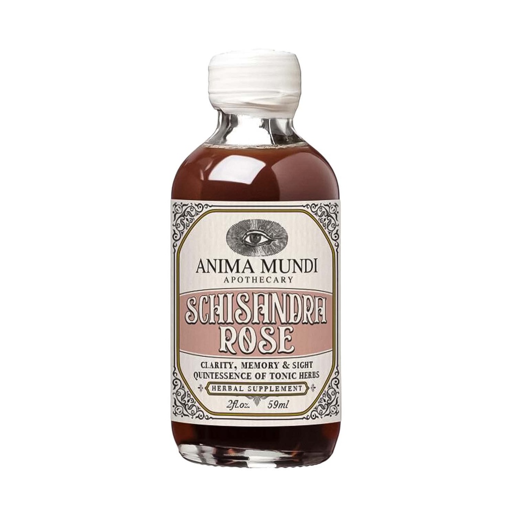 Anima Mundi Apothecary Schisandra Rose Elixir - Liquid Schisandra Berry Adaptogen Supplement met Wildcrafted Rose Petals voor lever en nieren Ondersteuning - Anima Mundi Beauty Supplements (2oz / 59ml)