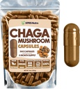 XPRS Nutra Chaga Mushroom Capsules - Premium USDA Chaga Mushrooms Capsules- Poudre de champignons encapsulés de Chaga pour un rappel d'immunité - Vegan Friendly Superfood pour le thé et les boissons de Chaga - 360 Compte