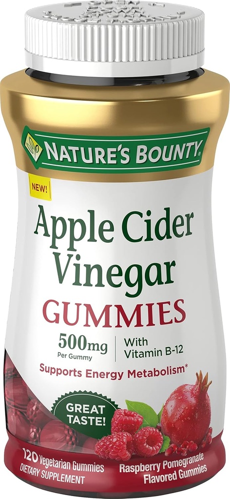 Gommies de vinaigre de cidre de pomme, 120 comtes
