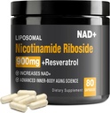 Supplément NAD+ - NAD+ avec nicotinamide Riboside (NR) et resvératrol Quercetin 900mg, USA-063-0911XL-115NAD