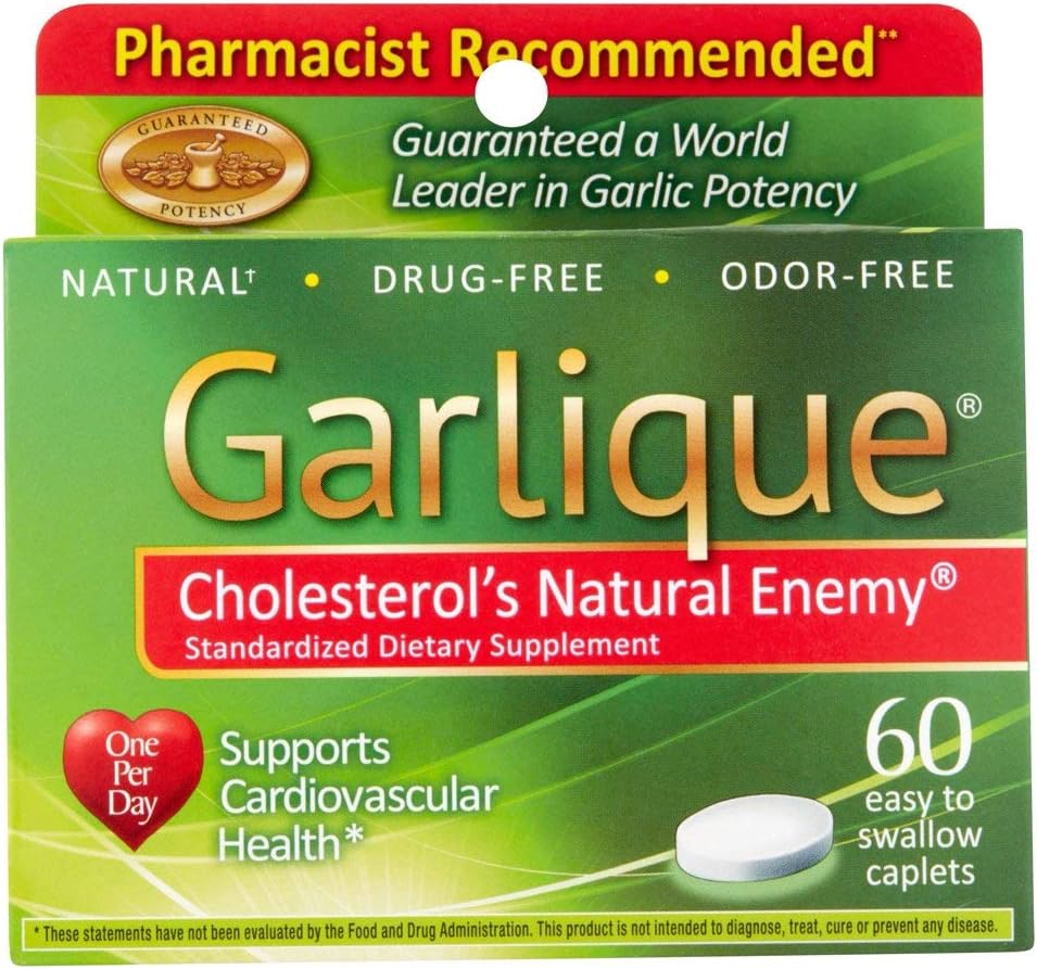 Garlique Gezonde Cholesterol Formule met 5000 mcg Allicine, 60 Enteric Coated Caplets (verpakking van 3)