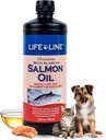 Life Line Zalmolie voor huisdieren Omega-3 DHA EPA-supplement voor honden en katten Ondersteunt huid, jas, hersenen en gezondheid van het hart