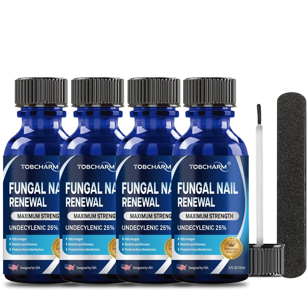 4Pcs Teenail Fungus Treatment, 25% Undecyleenzuur, Nail Fungus Treatment for Toenail, Toe Nail Fungus Treatments (2 FL OZ)