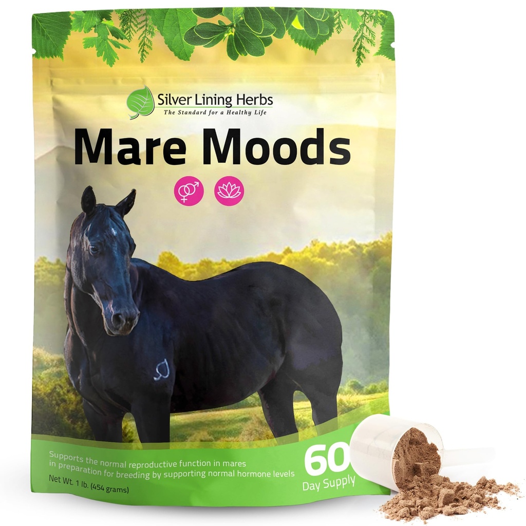 Silver Lining Kruiden Mare Moods Horse Calming Supplement - Natural Hormone Balance & Calm for Horses - Herbal Horse Supplements for Mood & Reproductive Support - 1 lb 60-Day