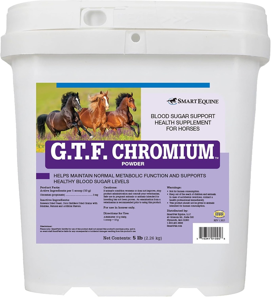 GTF Chromium® Powder.com Suppléments métaboliques pour chevaux, soutient la fonction métabolique.