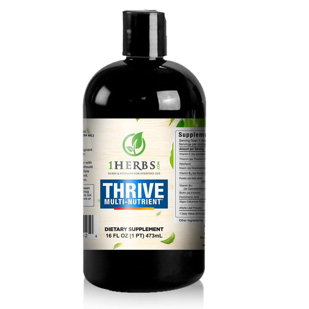 Drijven Multi-Nutrient Liquid - Alcoholvrij Dagelijks Multivitamine met Liquid Vitamine C en Vitamine B Complex 