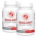 Supplément digestif de la marque Silver Fern Regulatory - 2 bouteilles = 60 capsules = 60 jours d'approvisionnement - Mucosave FG (polysaccharides piquants et polyphénols de feuilles d'olive) et fibre de soleil