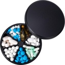Distributeur de pilules métalliques Organisateur de pilules avec 7 compartiments - Récipient anti-Mix de poids lourd, grand étui quotidien imperméable à la pilule pour vitamine, médecine, supplément, huile de poisson, 0,39lb (noir)