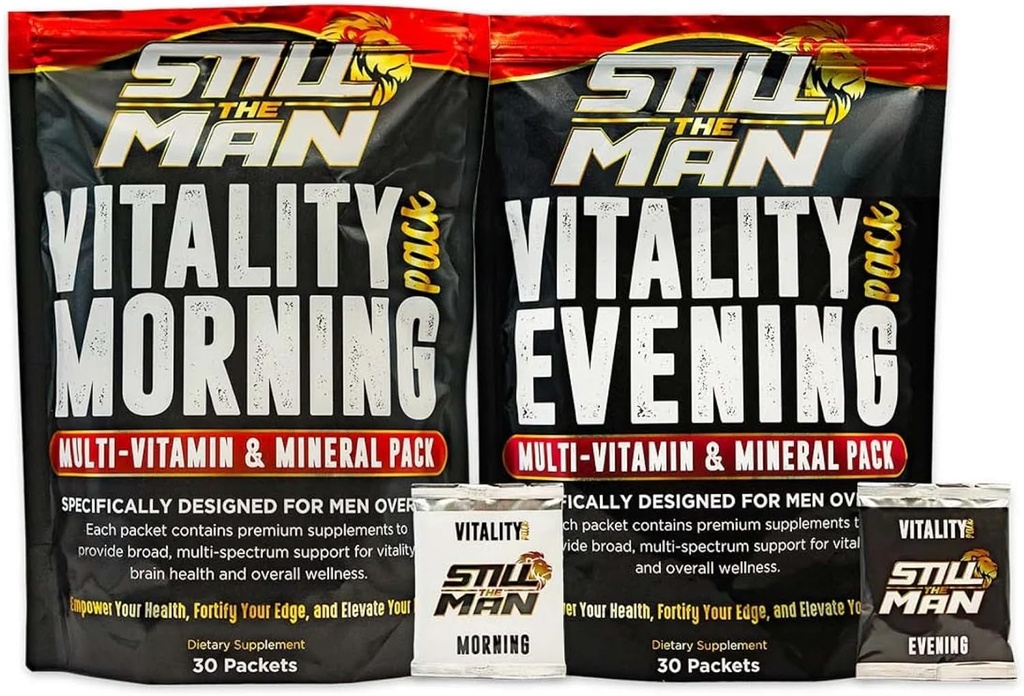 Vitality Box Supplement Bundle for Men Over 40 Essential Vitamins, Minerals, & botanicals, 42 Fruit & groente Blend, for Vitality, & Immune Health.