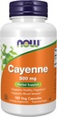 MAINTENANT Aliments suppléments, Cayenne (Capsicum annuum) 500 mg, soutien à base de plantes, 100 capsules de légumes