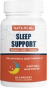 3 in 1 Slaapmiddelen voor volwassenen Extra sterkte, Extend Release Melatonine 5 mg, L Theanine 250 mg, GABA 250 mg, Relaxatie- en slaapsupplement, 60 capsules