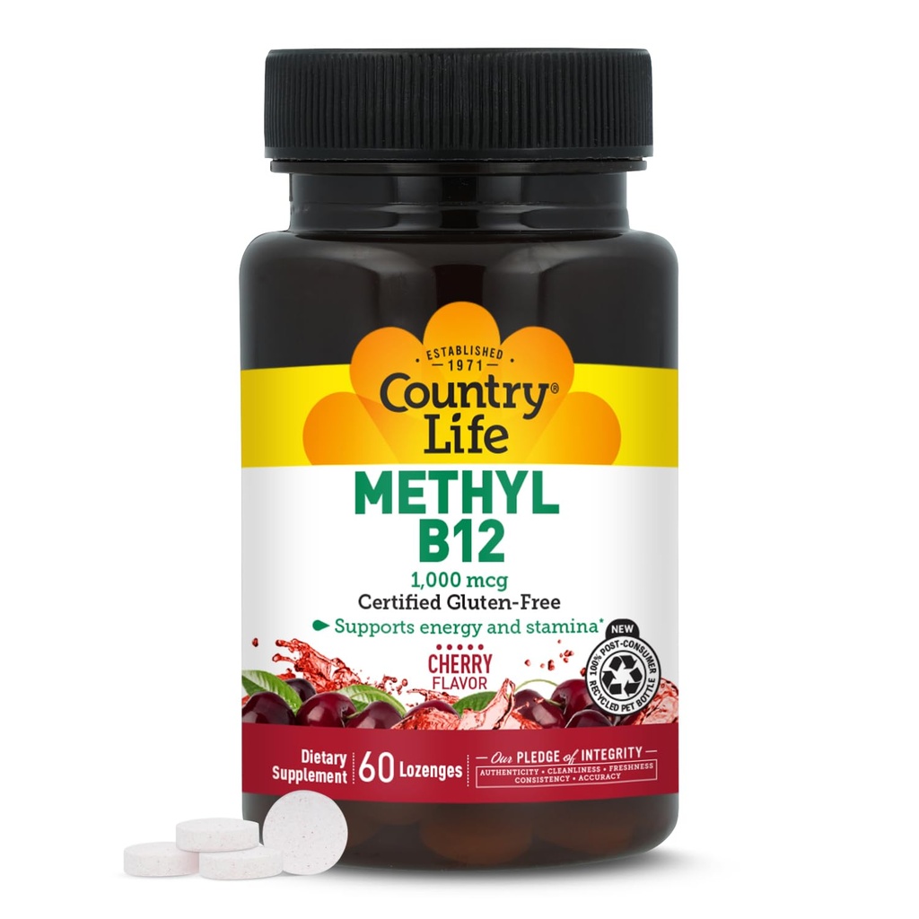 Country Life Méthyl B-12 Capsules, 1000 Mg, 60 Nombre