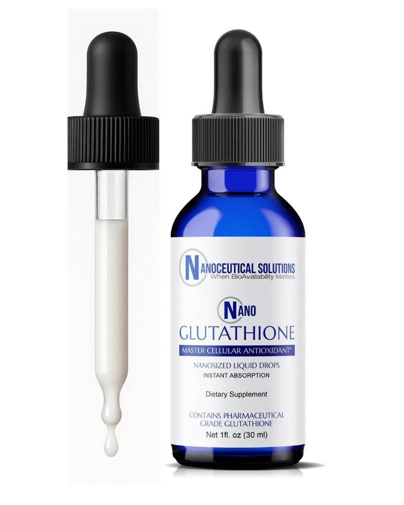 Nano Glutathion Drops by Nanoceutical Solutions, Pharmaceutical Grade Liquid Supplement, Ultra-Effective Absorptie, Tot 8 keer hoger dan Glutathion Capsules 