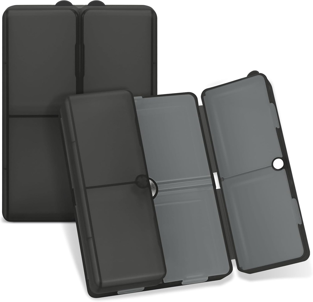 FYY Daily Pill Organizer,7 Compartiments Portable Pill Case Travel Pill Organizer,[Conception pliante] Grande boîte à pilules pour la poche de Purse pour tenir les vitamines, l'huile de foie de morue, les suppléments et les médicaments-clear noir