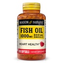 MASON NATURAL Omega,3 Huile de poisson, 200, jour d'approvisionnement, 1000mg avec EPA et DHA pour le soutien conjoint, pilules softgel