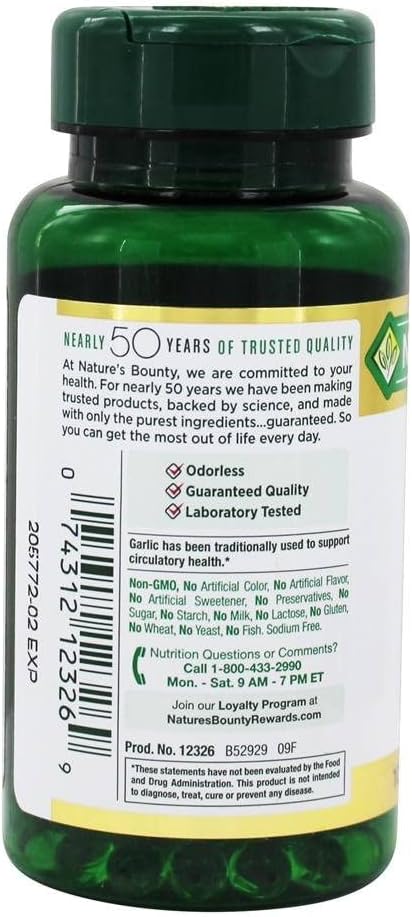 Nature's Bounty Knoflook Extract 1000 mg, 100 Rapid Release Softgels (verpakking van 2)