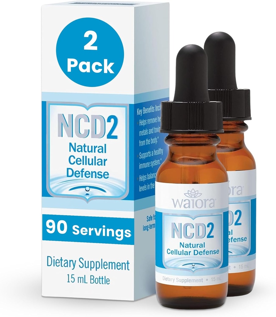 Waiora NCD2 Geactiveerde vloeibare Zeoliet druppels, mengen in voedsel/drinken, natuurlijke lichaamsreiniging en bevorderen Immune Support, alle natuurlijke, pH-balans Zeoliet Liquid Drops - 2 flessen (0,5 oz. ea.) 180 serv.