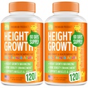 Pack of 2 Height Growth Maximizer - Made in USA - Natural Height Increase Booster & Teen Vitamins - Pillen om te groeien Taller op elke leeftijd - Bone Growth Supplement voor volwassenen en kinderen - 120 capsules