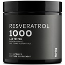 Ultra High Potency Third-Party Tested Trans Resveratrol 1000mg - 98% Pure, hoog gezuiverd en biologisch beschikbaar - Resveratrol Polygonum Root Extract - 60 Capsules