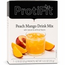PROTIFIT - Mélange de poudre de fruits à haute teneur en protéines, 15g de protéines, faible teneur en calories, sans sucre, compatible avec les protéines idéales, 7 portions par boîte (mangue de pêche)