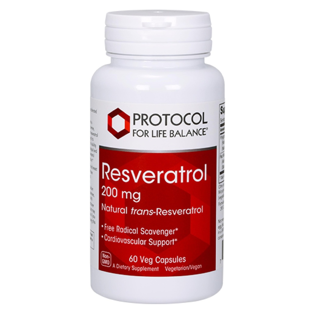 PROTOCOL VOOR LIFE BALANS Resveratrol 200 mg - Trans-Resveratrol - met Japanse Knotweed & Grape Seed Extract - Vegan & Non-GMO - 60 Veg Capsules