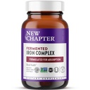 Nieuw hoofdstuk IJzersupplement, Gefermenteerd ijzercomplex met volledige voeding Gemaakt met biologische groenten & kruiden + één dagelijkse niet-constipatie dosis- 60ct, 2 maand levering