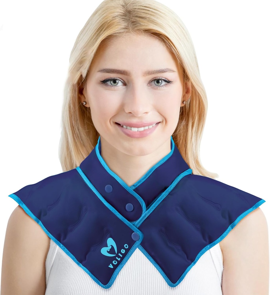 Nekschouder Verwarming Neck Wrap Magnetron Verwarming Pad, Warm en Humid Rugpijn Relief Hot Compress, Verstelbare Magnetron Neck Heater (NSF-Blue)