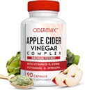 Apple Cider Vinegar Complex Capsules - 90-Day Supply Capsules for Gut Support, Balanced Weight & Body Detox - All Natural Vitamin B6, Kelp, Kalium, & Spirulina Supplement by Cidermax