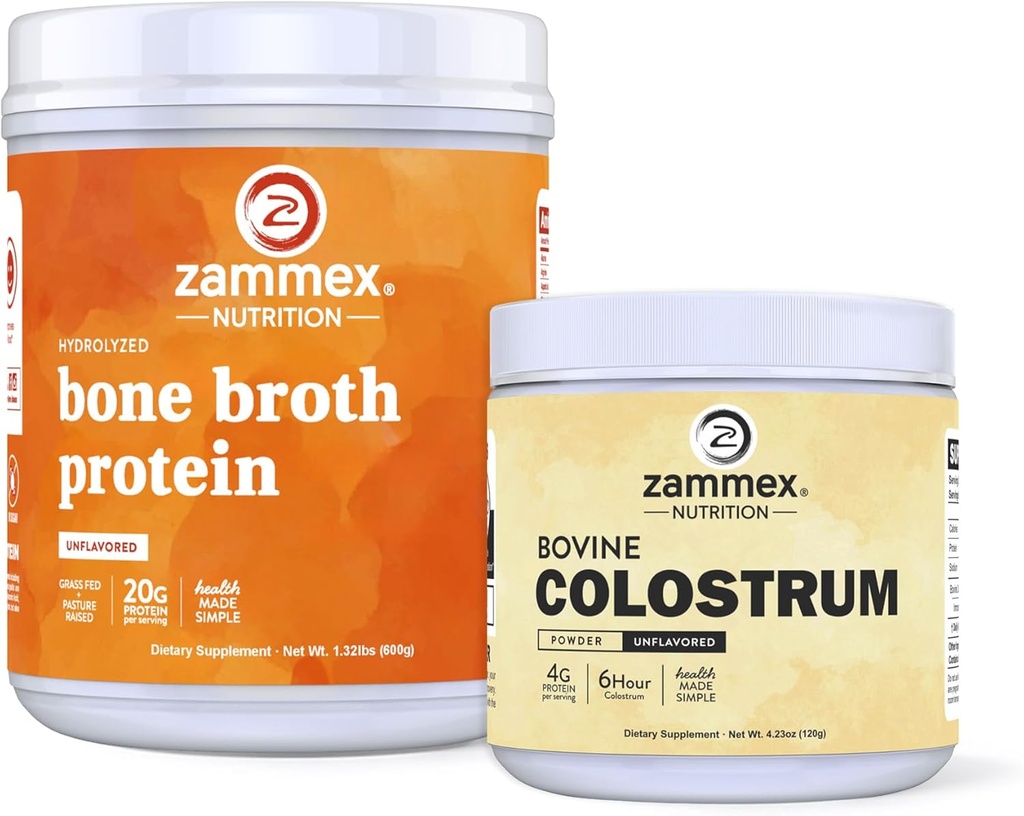 Zammex Bone Broth Proteïne Poeder + Bovine Colostrum Poeder