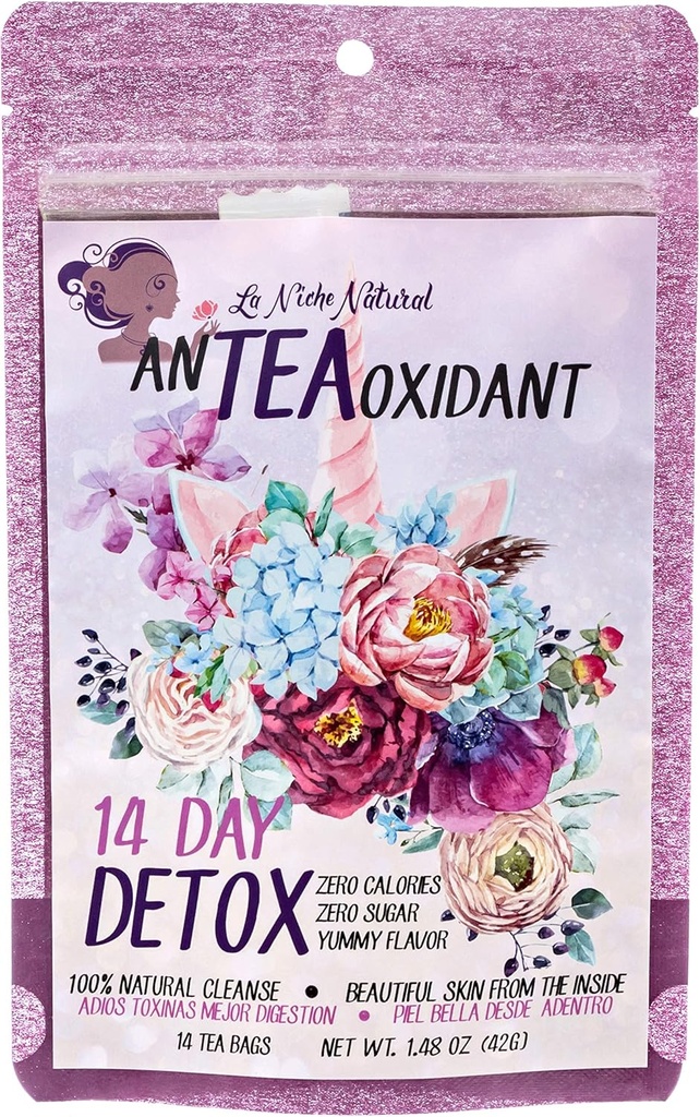 Detox and Cleansing Tea Vegan and Keto Friendly Te Desintoxicante Limpieza de Colon en Te Ayuda a Purificar tu Piel Libre de Acne Colon sain et detox de l'intérieur - 14 Jours