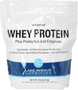 Lake Avenue Nutrition Whey Protein Plus Probiotica en enzymen, ongearomatiseerd, 5 lb (2,27 kg)