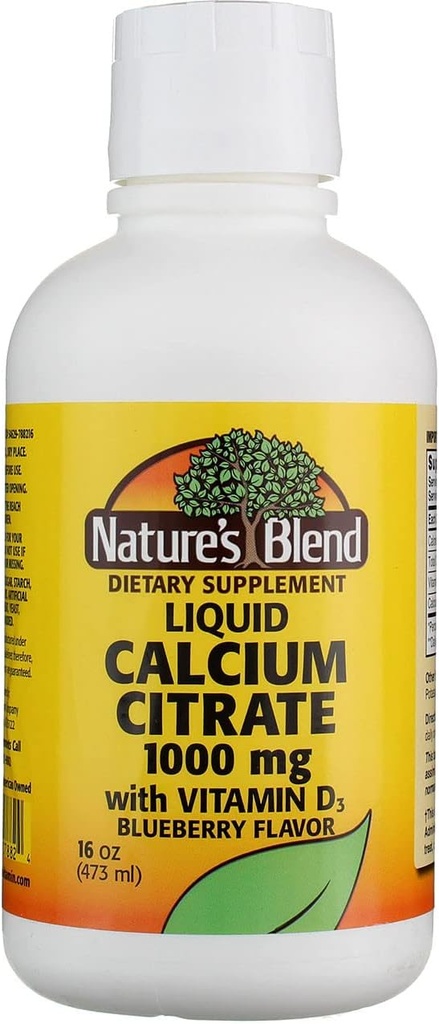Citrate de calcium mélangé de la nature avec du liquide aromatisé aux bleuets D3 16 oz chacun (paquet de 5)
