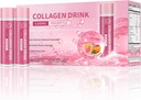 Collageen Drink met 6000 mg Marine Collageen Peptides, Liquid Collageen Shots for Women Support Beauty, Collageen Supplements for Skin, Hair and Nail Wellness, 0.85 Fl.Oz(25 ml)x30 Flessen, Blood Orange