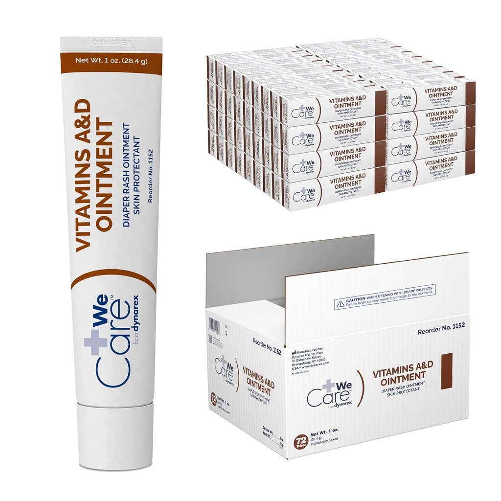 Dynarex 1152 Vitaminen A & D Zalf, wit, 1 oz. Tube, verpakking van 72