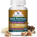 Cancer Sciences Skin Wellness Supplement, USDA Certified Organic Extract Paddestoelen Supplement, Extra sterkte 1.500 mg, Hoge Potentie 40% Beta-Glucans, Immuun Ondersteuning, Glowing Complexion, 120 Capsules