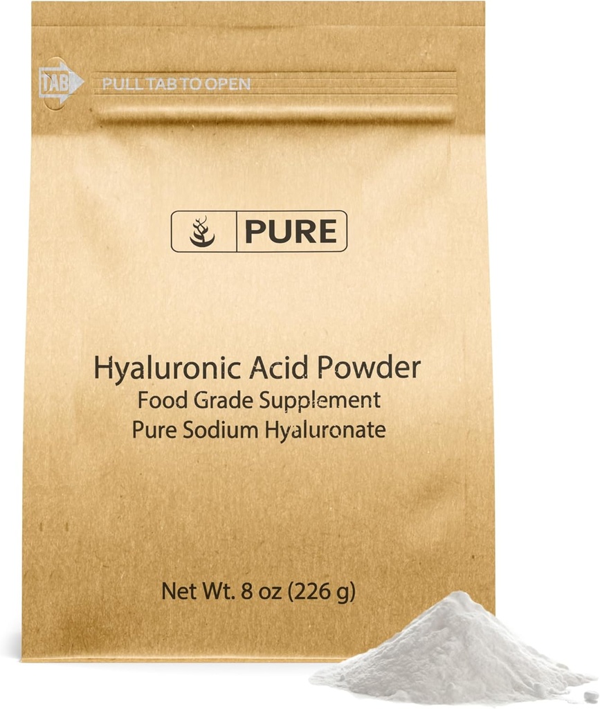 PURE ORIGINEEL INGREDIËNTEN Hyaluronzuur (8 oz) Wateroplosbaar, fijn poeder