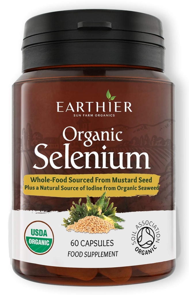 Organisch Selenium 200 mcg met Jodium en Silica Alle van Certified Organic Whole Foods - Twee maanden levering